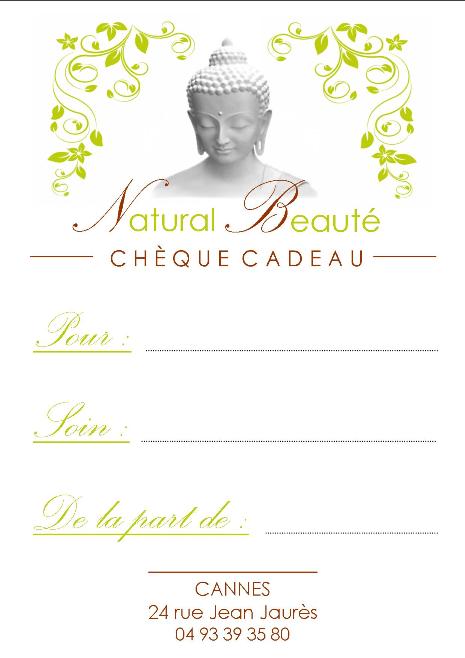 chèque cadeau Natural Beauté